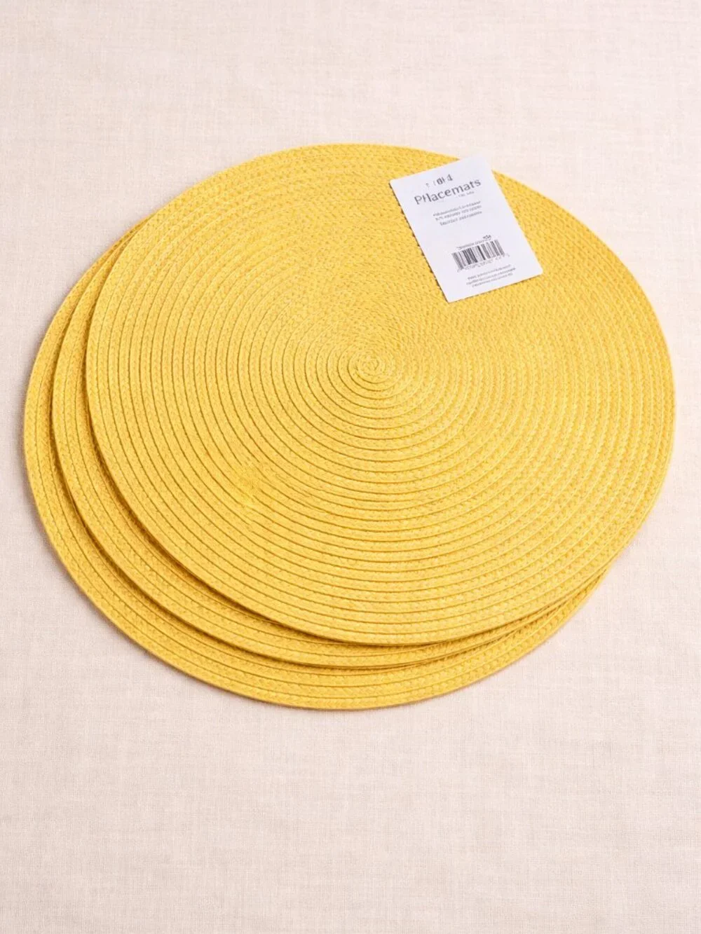 Everyday Elegance Yellow Round Placemats Set of 4 15